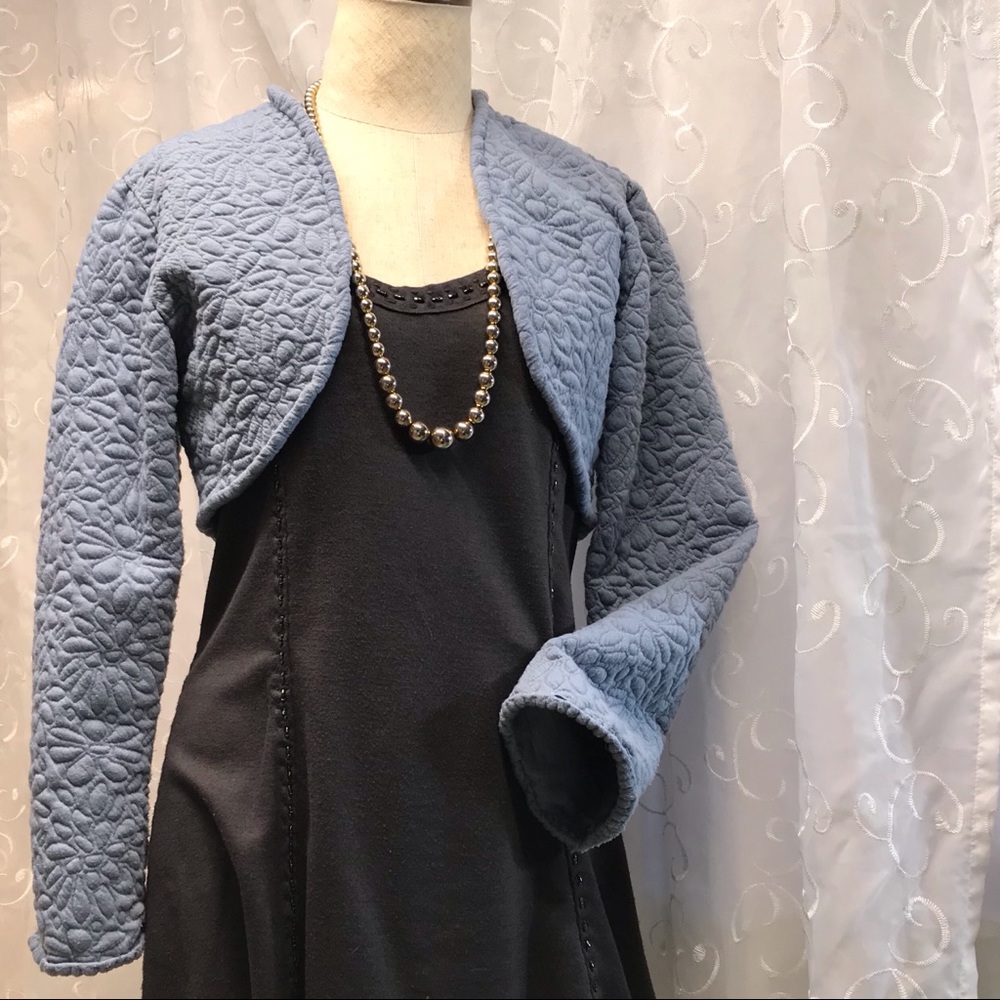 Handmade blue knit shrug